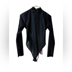 Elegant Black Long Sleeve Bodysuit